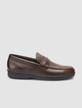 100% Genuine Leather Dark Brown Plain Men's Loafer