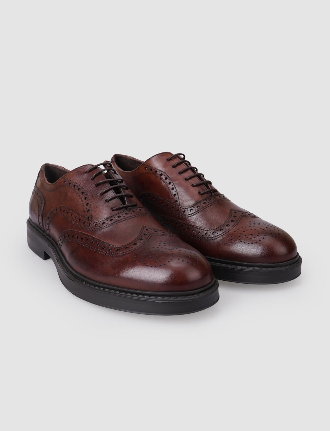 100% Genuine Leather Brown Men's Casual Shoes