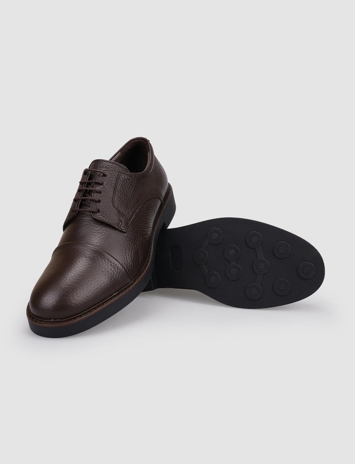 100% Genuine Leather Brown Lace-up Men's Casual Shoes