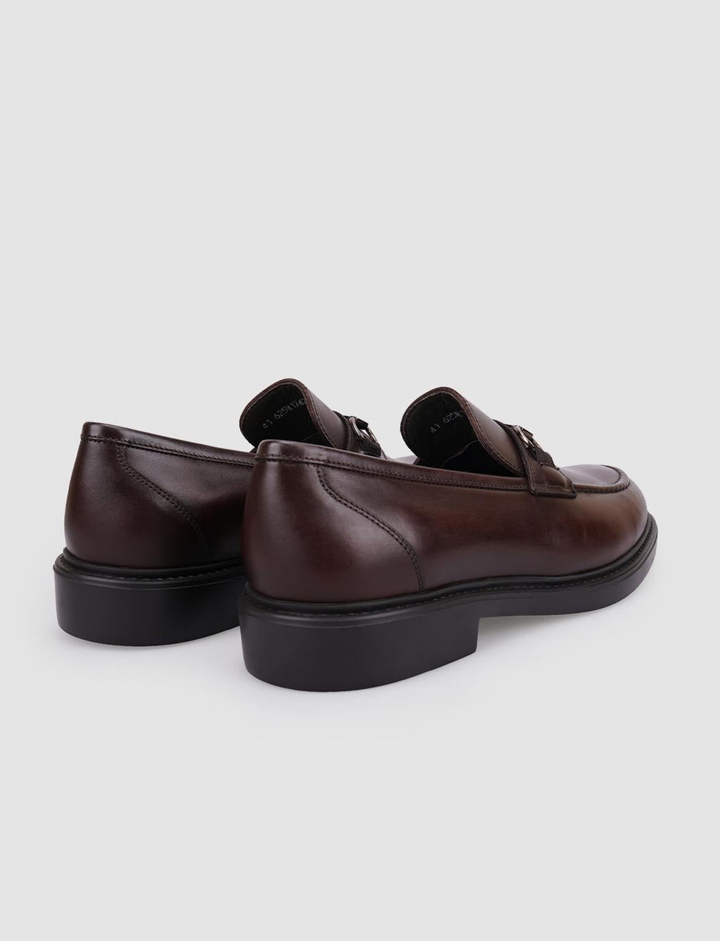 100% Genuine Leather Brown Buckle Men's Loafer