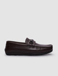 100% Genuine Leather Brown Buckle Men's Loafer