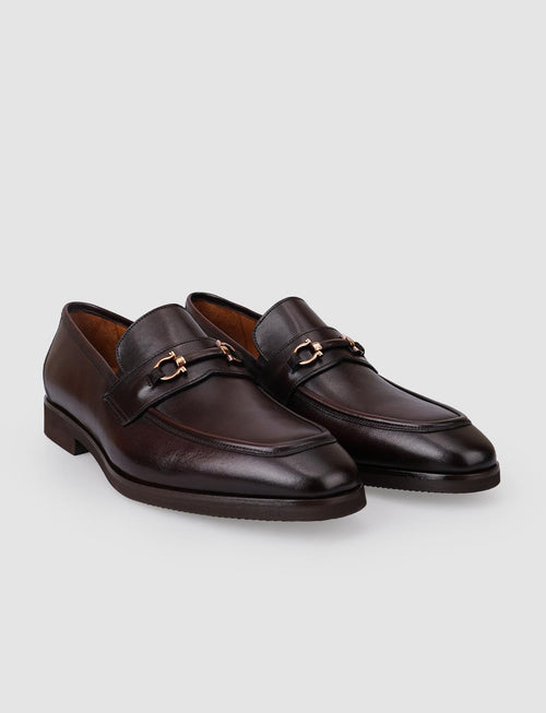 100% Genuine Leather Brown Buckle Men's Classic Shoes