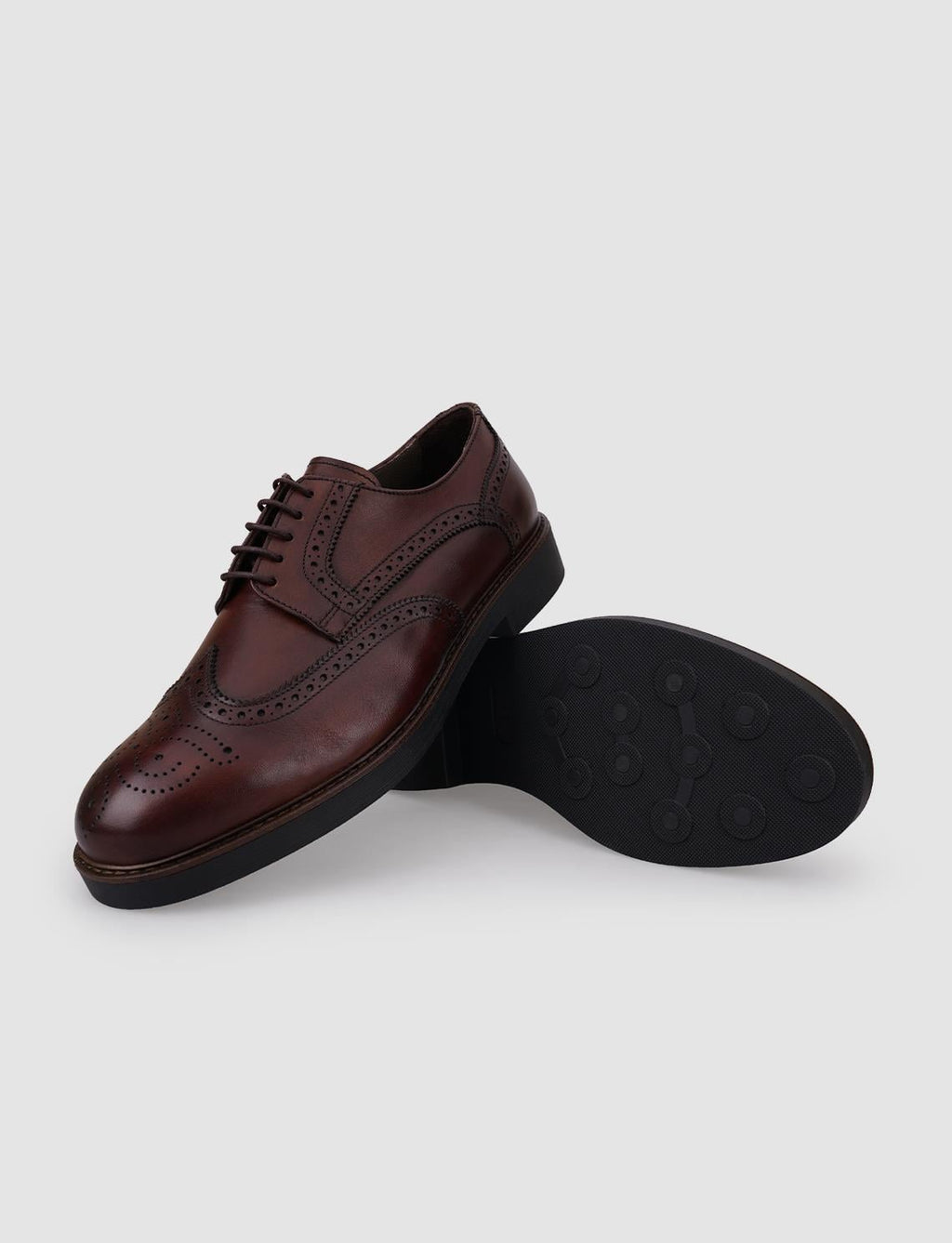 100% Genuine Leather Brown Lace-up Men's Casual Shoes