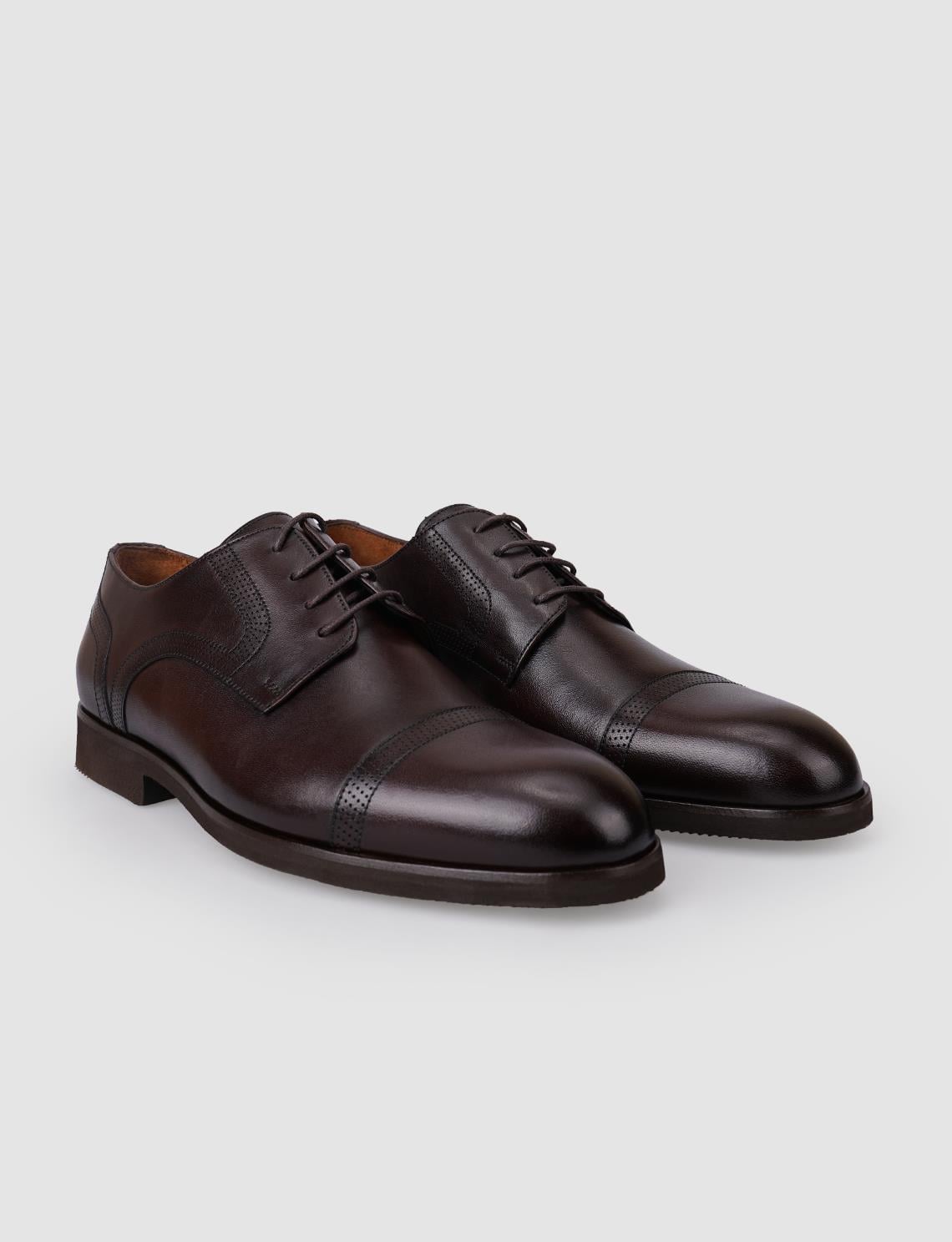 100% Genuine Leather Brown Lace-up Men's Classic Shoes