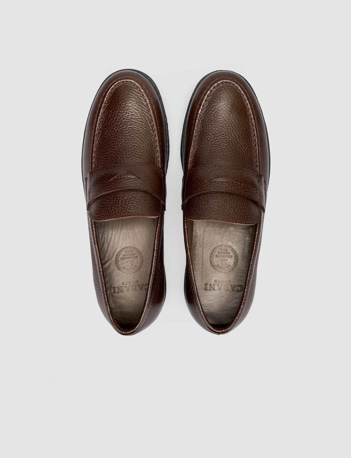 100% Genuine Leather Dark Brown Plain Men's Loafer
