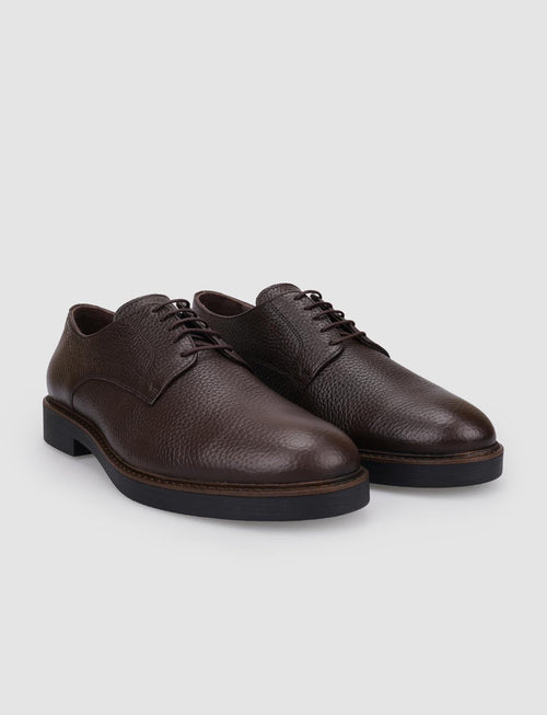 100% Genuine Leather Brown Lace-up Men's Casual Shoes