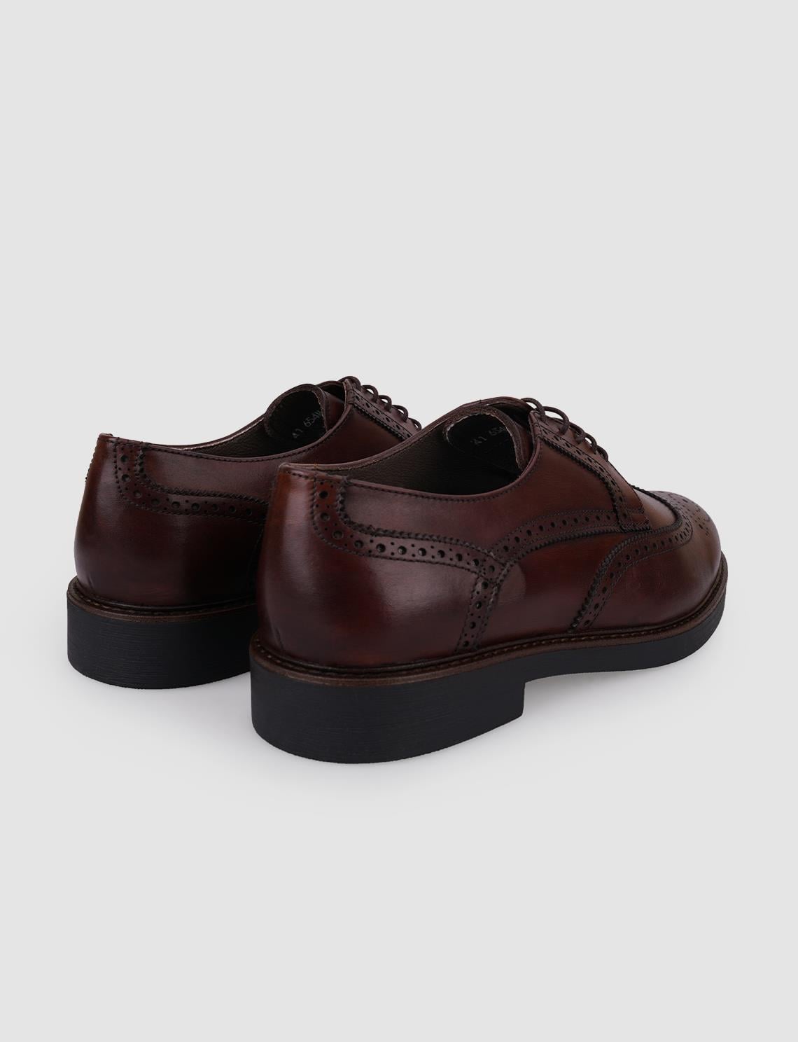100% Genuine Leather Brown Lace-up Men's Casual Shoes