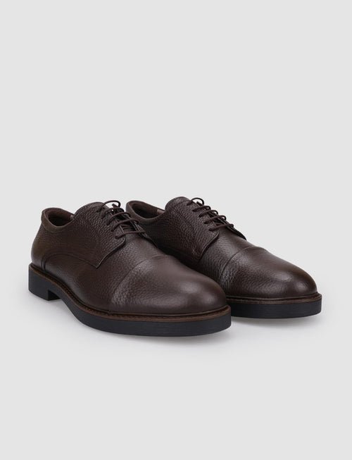 100% Genuine Leather Brown Lace-up Men's Casual Shoes