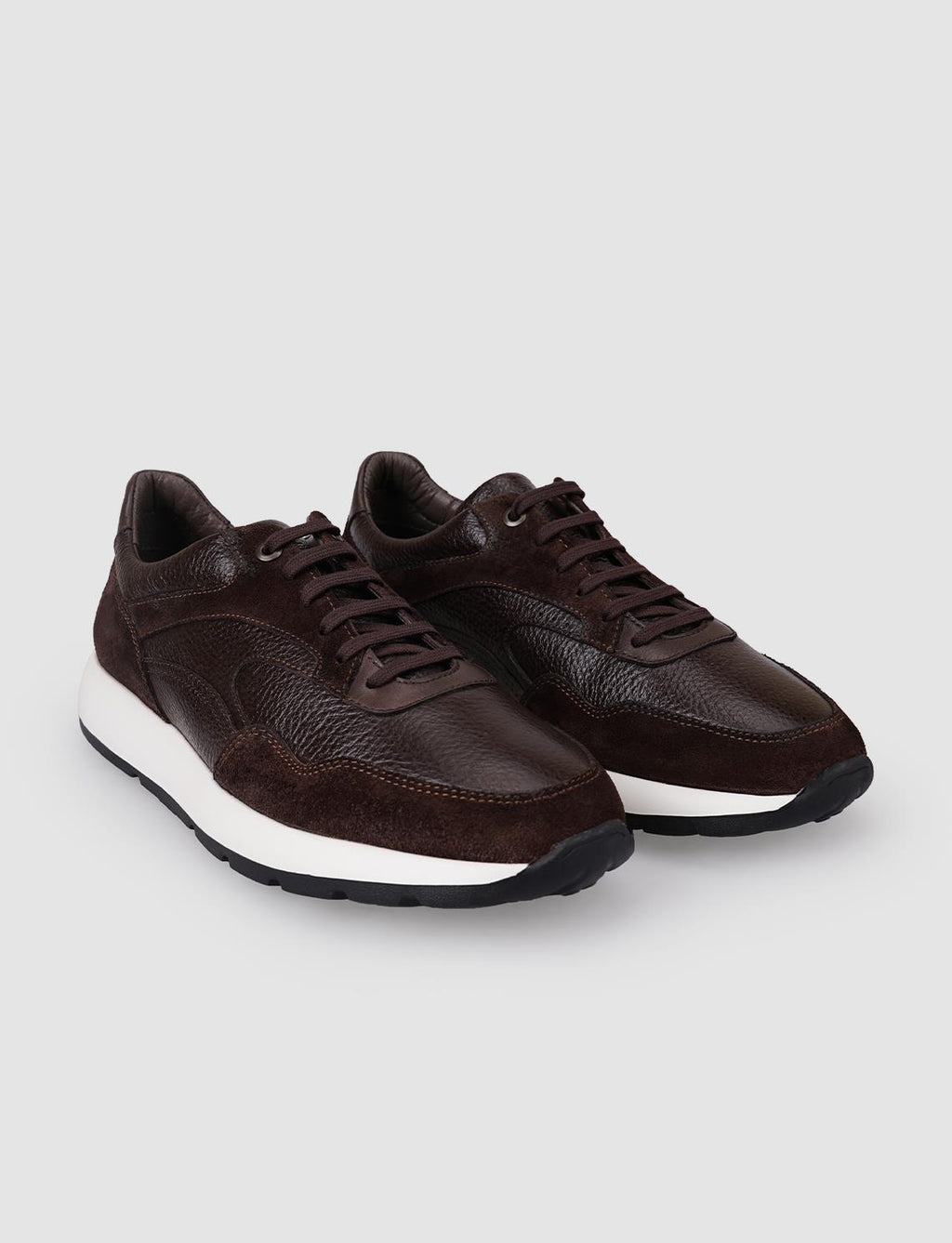 100% Genuine Leather Brown Men's Athletic Shoes