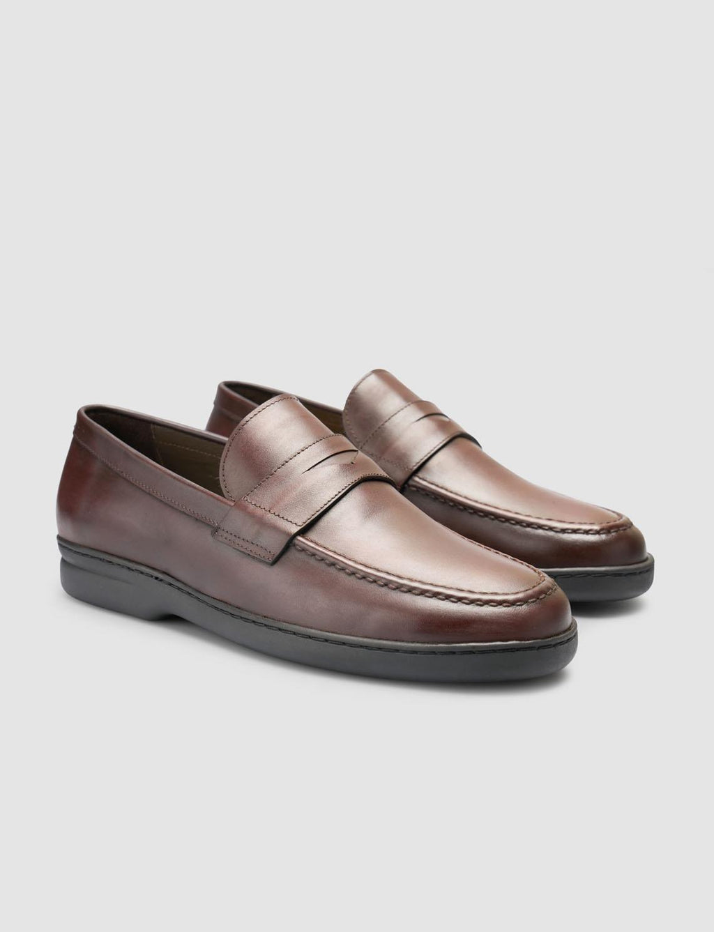 100% Genuine Leather Plain Brown Men's Loafer