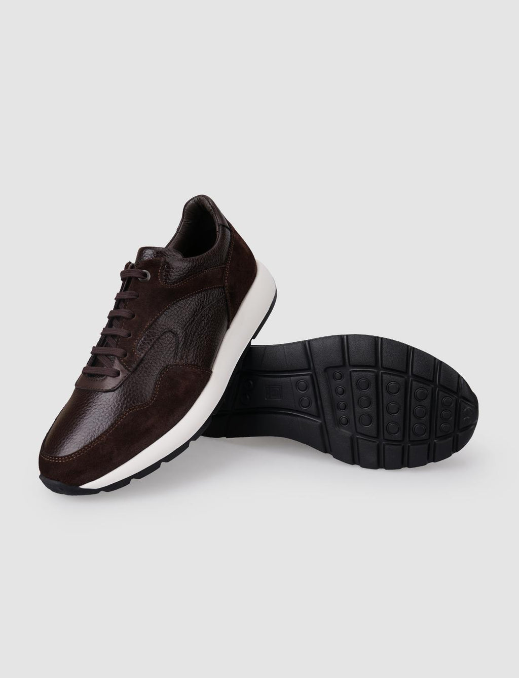 100% Genuine Leather Brown Men's Athletic Shoes
