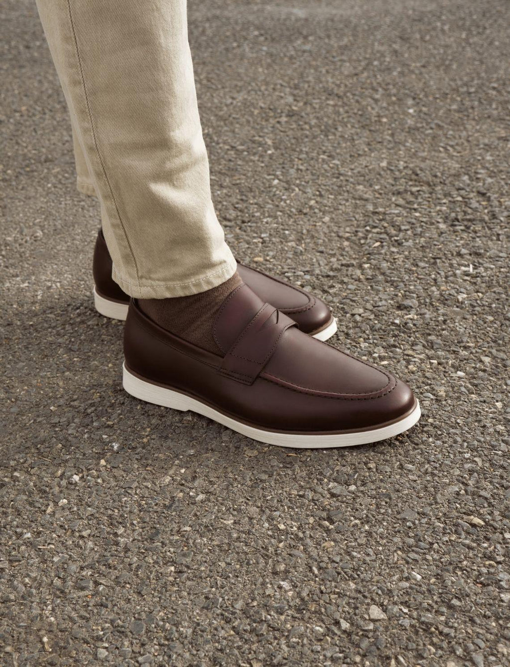 100% Genuine Leather Brown Men's Casual Shoes