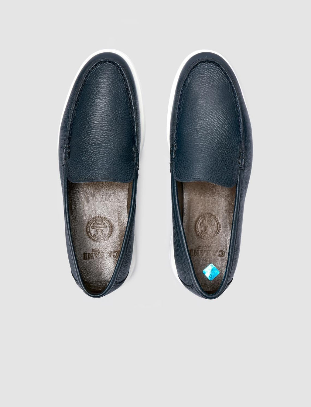 100% Genuine Leather Navy Blue Men's Casual Shoes