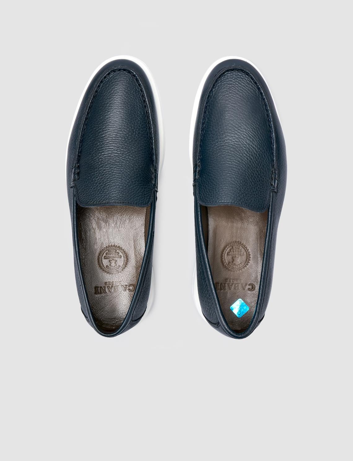 100% Genuine Leather Navy Blue Men's Casual Shoes