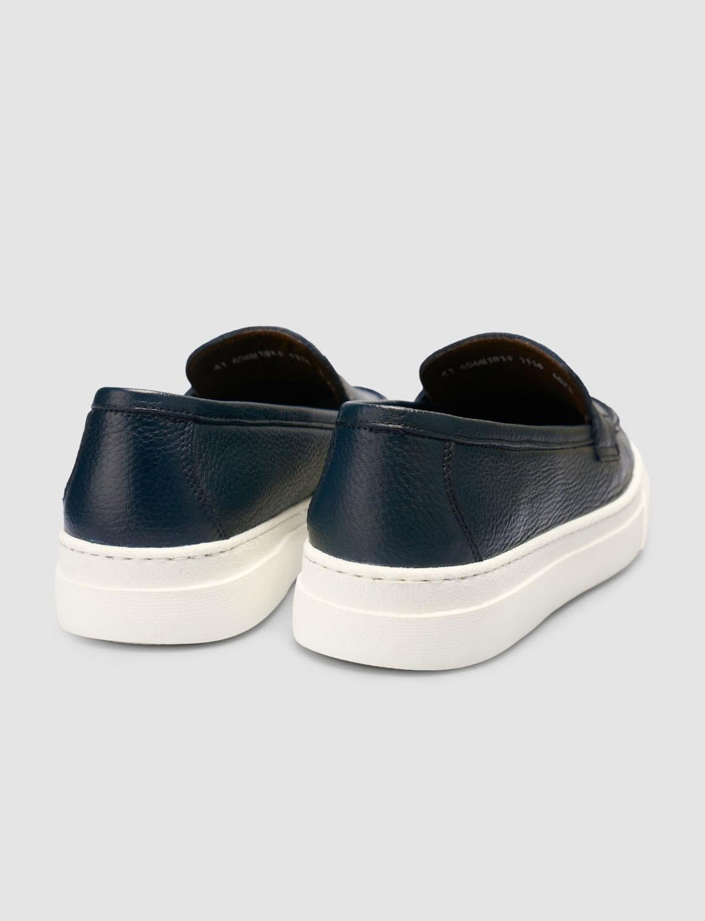 100% Genuine Leather Navy Blue Banded Men's Loafer