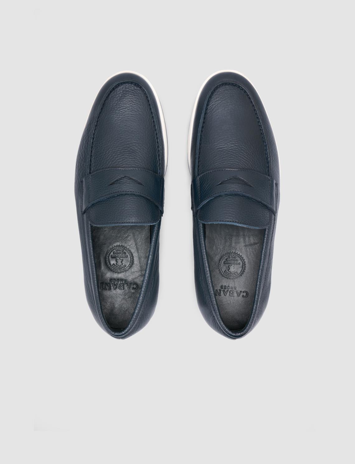 100% Genuine Leather Navy Blue Men's Loafer