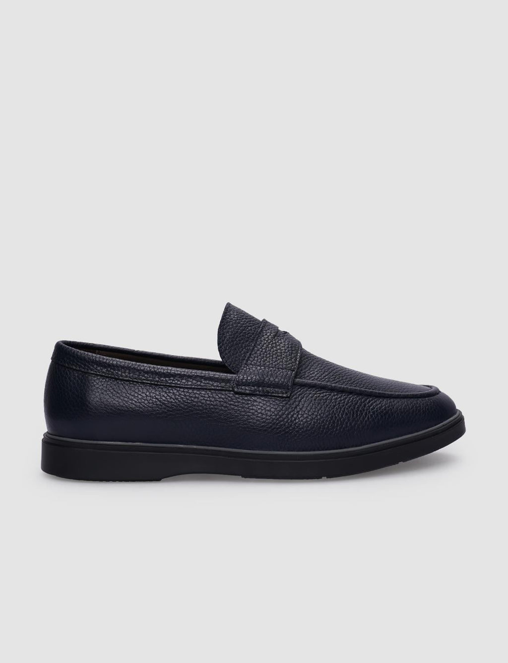 100% Genuine Leather Navy Blue Men's Casual Shoes