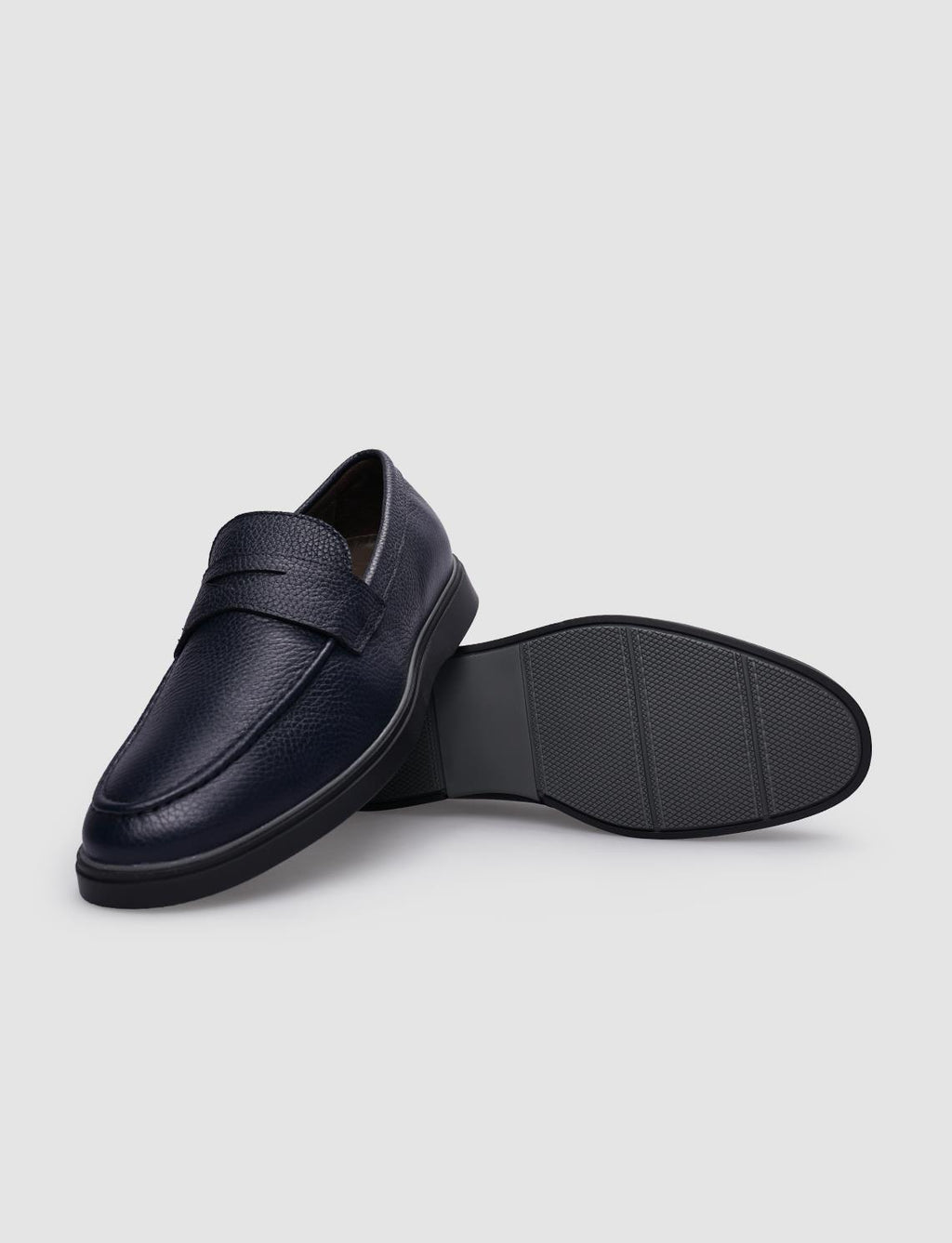 100% Genuine Leather Navy Blue Men's Casual Shoes