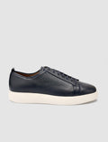 100% Genuine Leather Navy Blue Men's Athletic Shoes