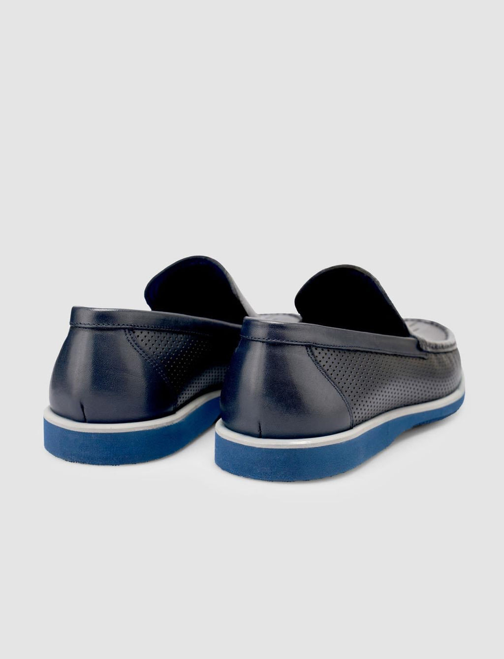 100% Genuine Leather Navy Blue Men's Loafer