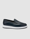 100% Genuine Leather Navy Blue Men's Casual Shoes
