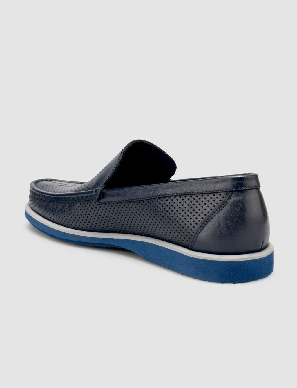 100% Genuine Leather Navy Blue Men's Loafer