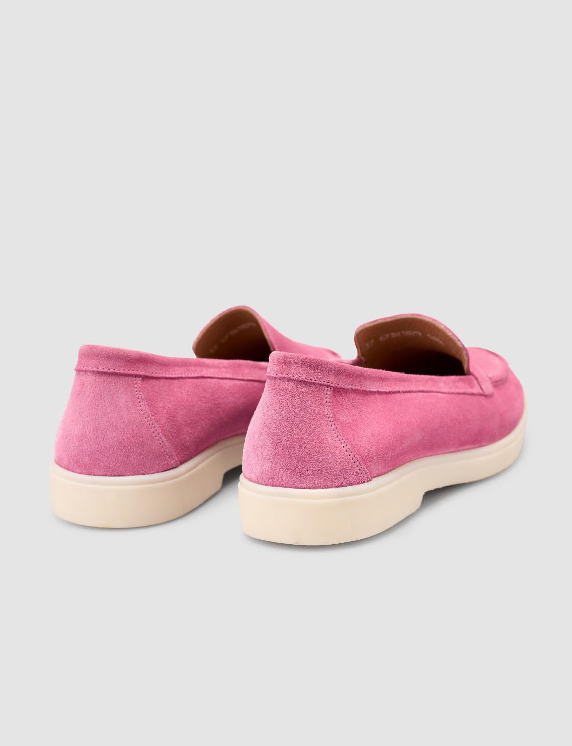 Monamae 100% Genuine Leather Pink Suede Women's Loafer