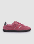 100% Genuine Leather Pink Suede Lace-up Women's Sneaker
