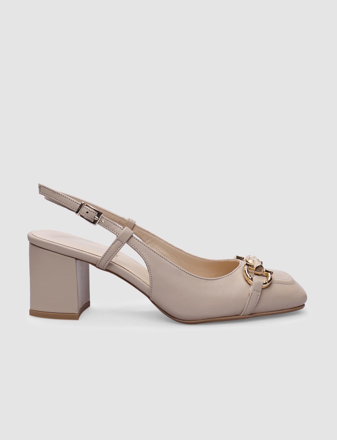 100% Genuine Leather Powder Pink Women's High Heel Shoes
