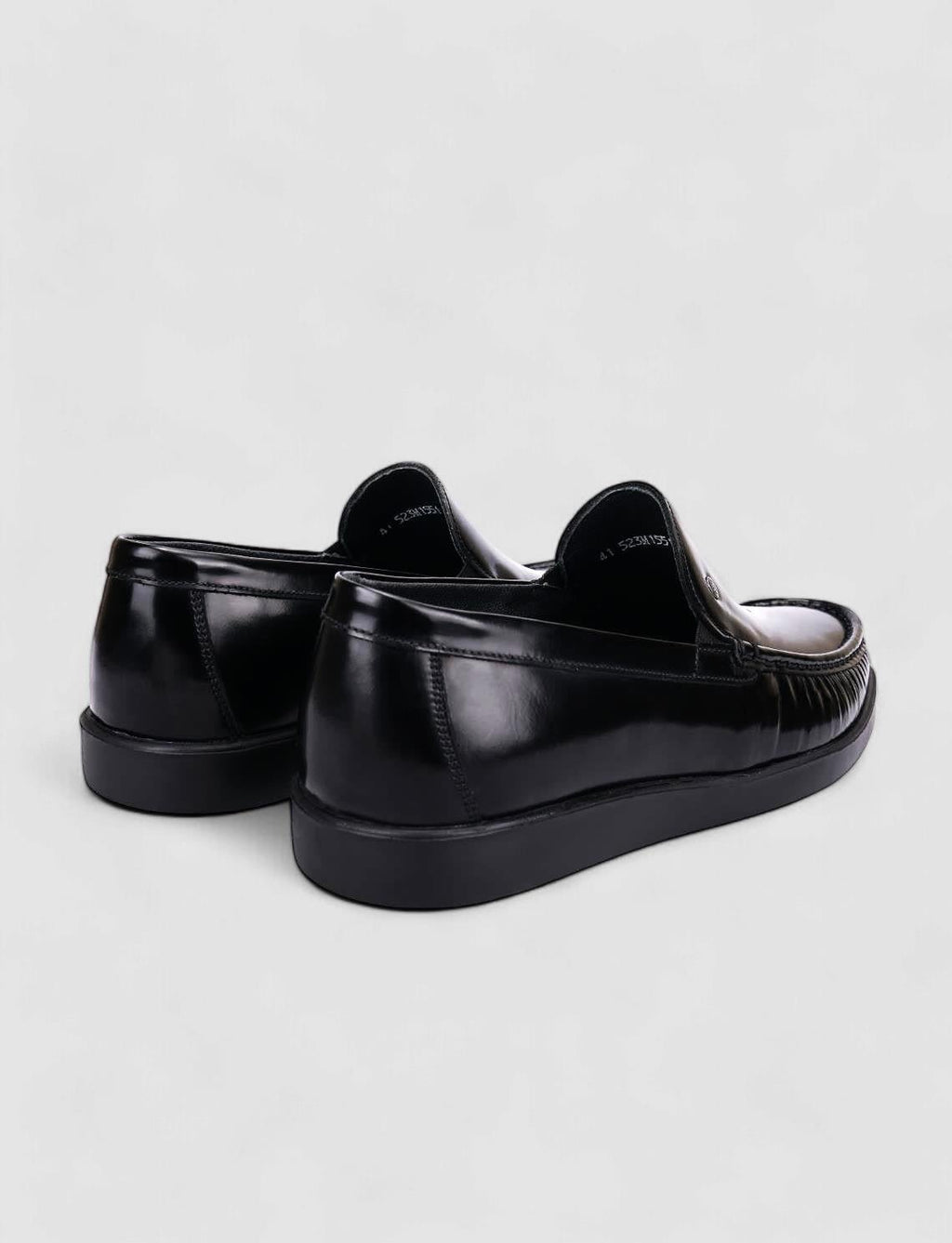 100% Genuine Leather Black Openwork Men's Casual Shoes