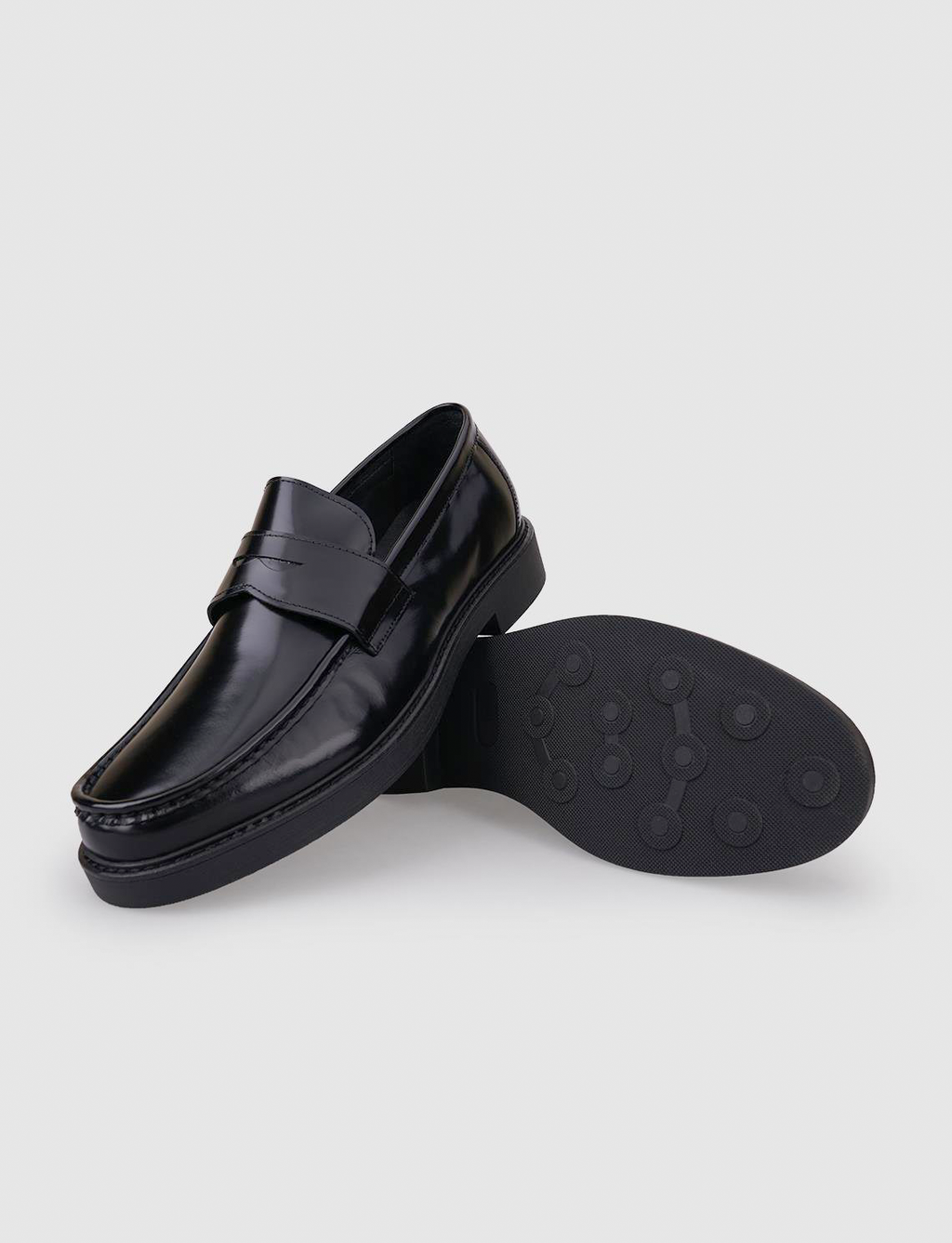 100% Genuine Leather Black Openwork Men's Casual Shoes