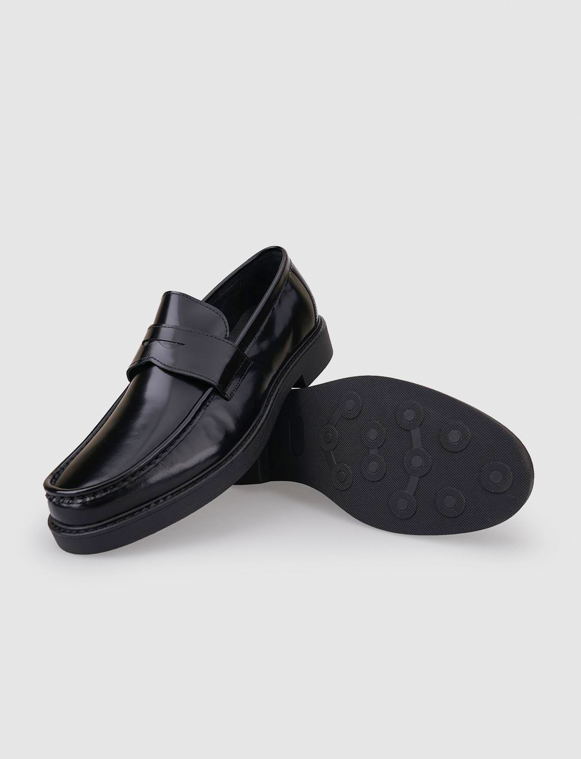 100% Genuine Leather Black Openwork Men's Casual Shoes