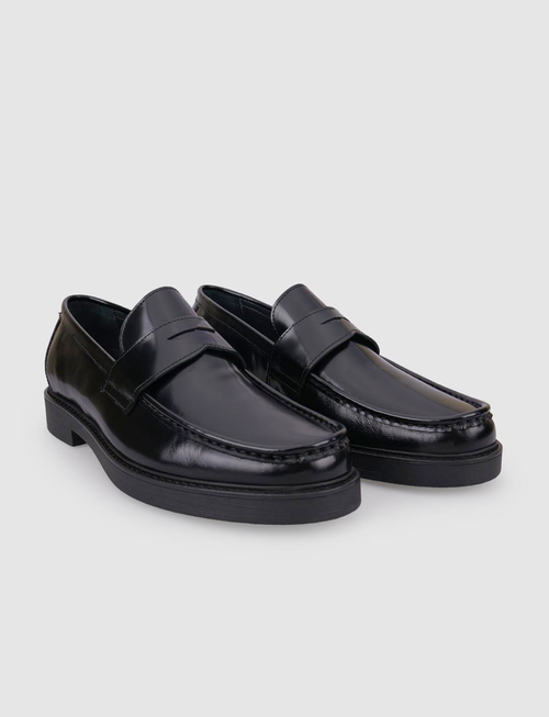 100% Genuine Leather Black Openwork Men's Casual Shoes