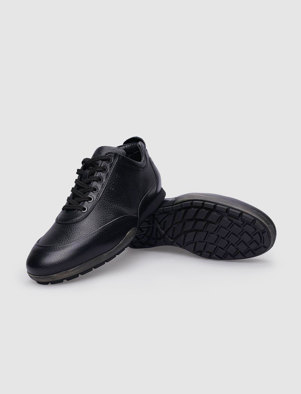 100% Genuine Leather Black Lace-up Men's Casual Shoes