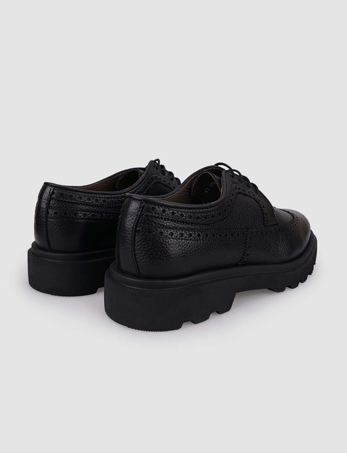 100% Genuine Leather Black Lace-up Men's Casual Shoes