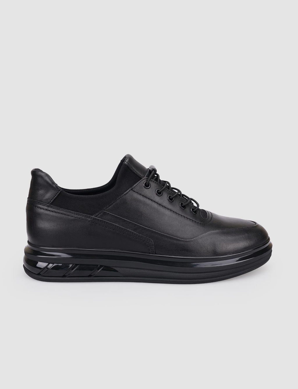 100% Genuine Leather Black Lace-up Men's Casual Shoes