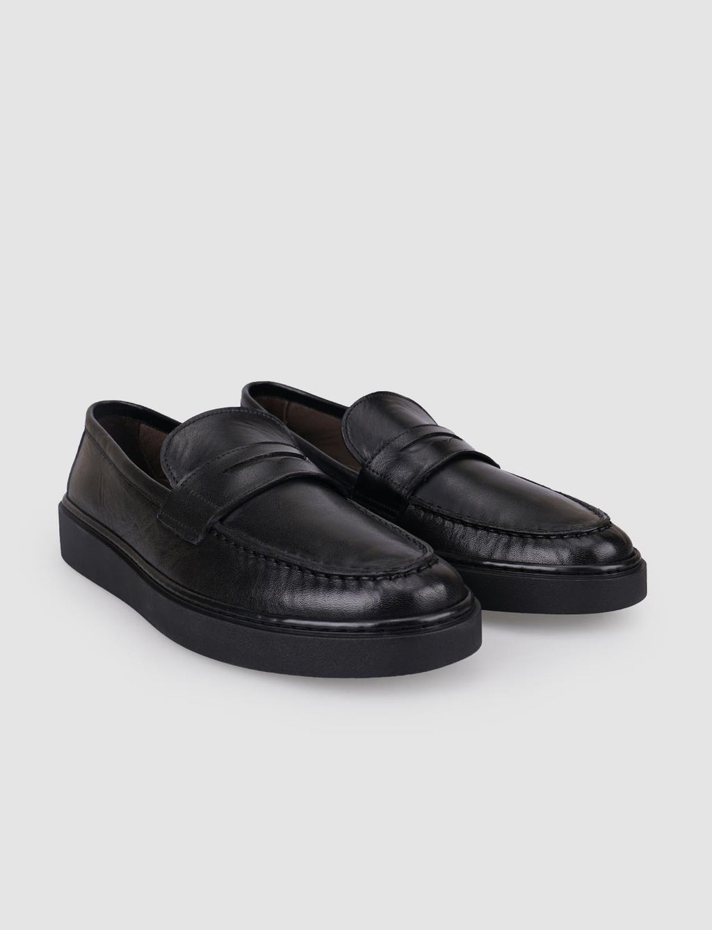 100% Genuine Leather Black Men's Casual Shoes