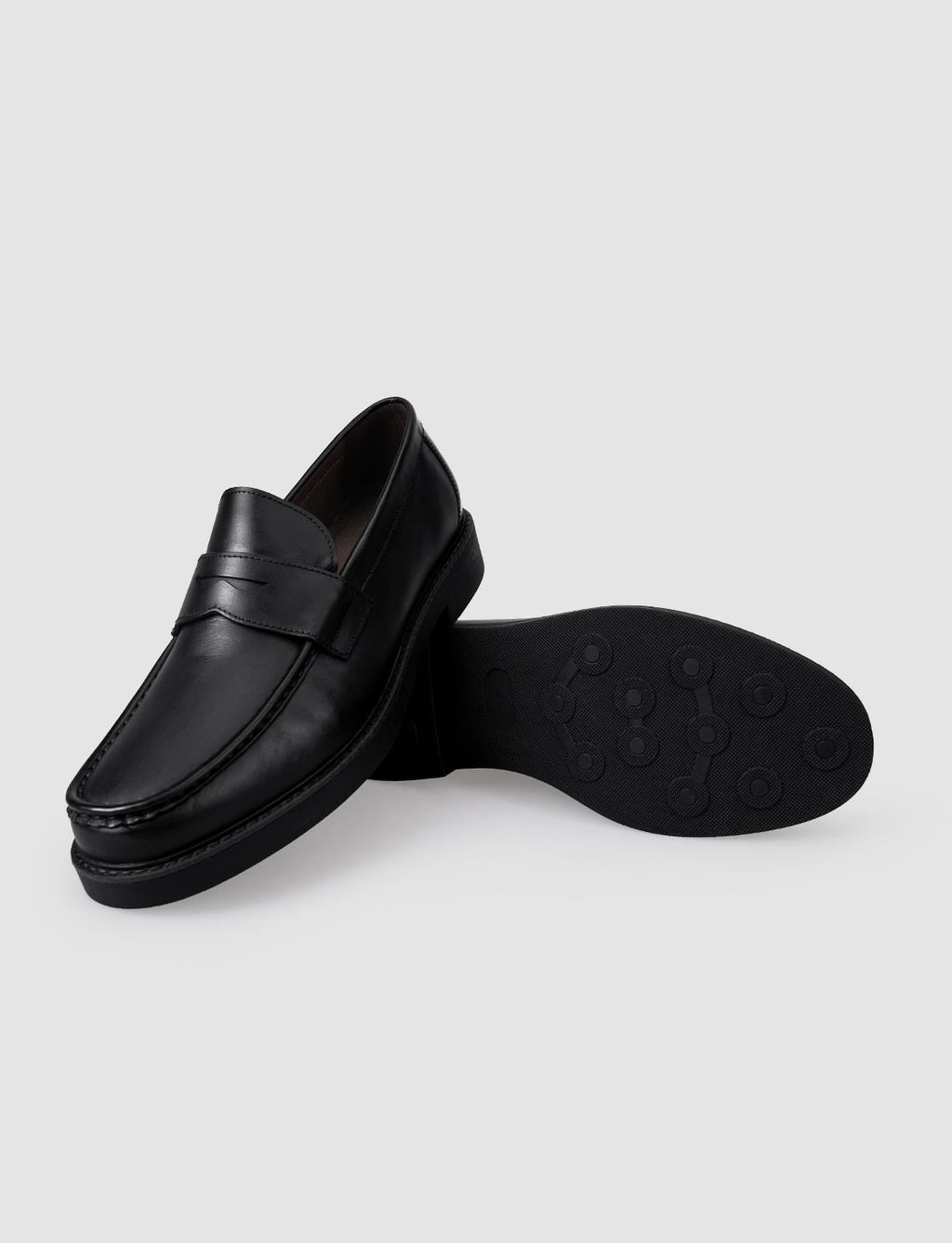100% Genuine Leather Black Men's Casual Shoes