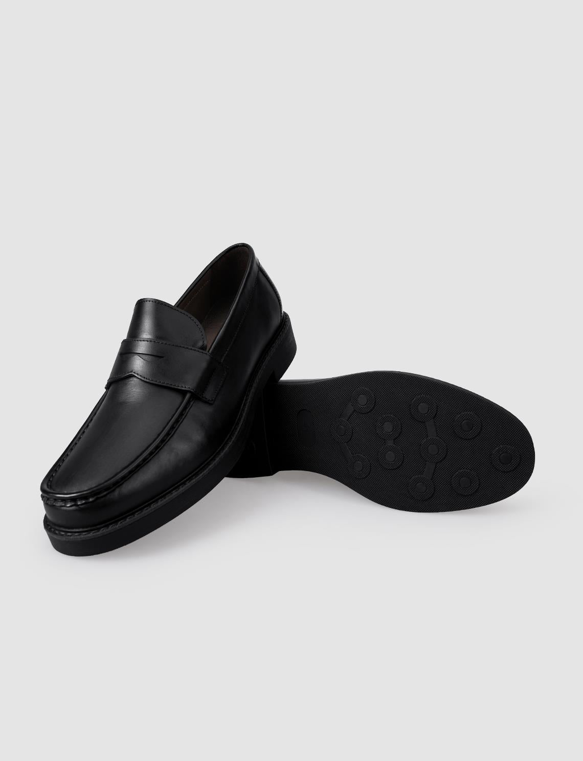 100% Genuine Leather Black Men's Casual Shoes