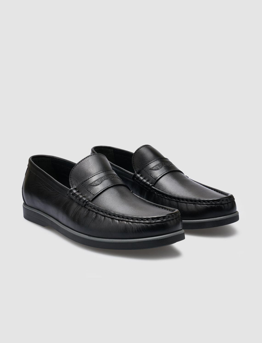 100% Genuine Leather Black Men's Casual Shoes