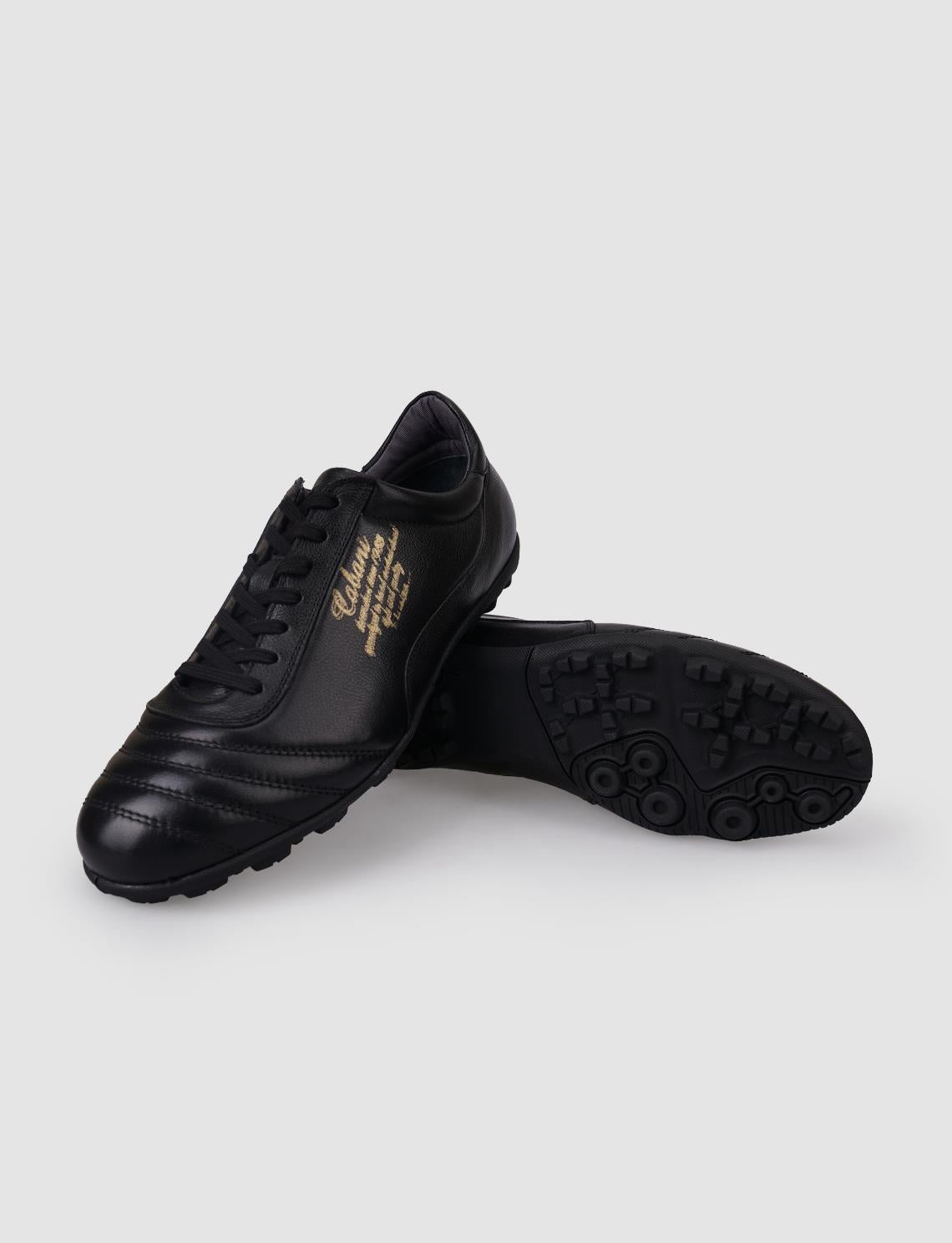 100% Genuine Leather Black Lace-up Men's Pedal Shoes