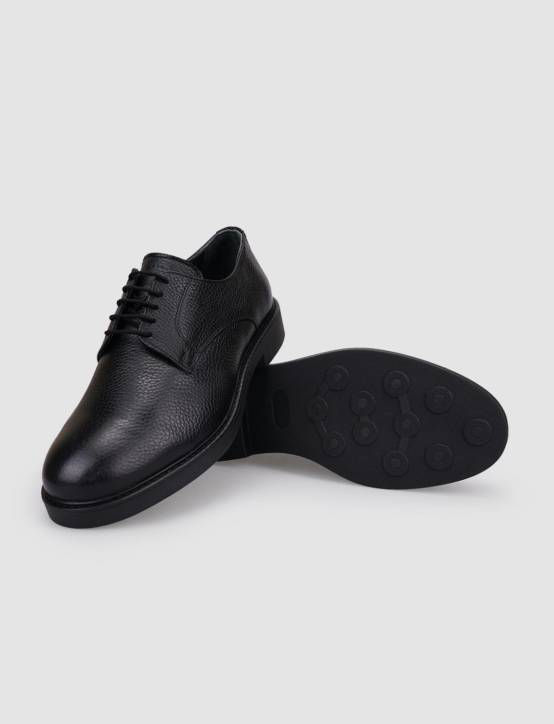 100% Genuine Leather Black Lace-up Men's Casual Shoes