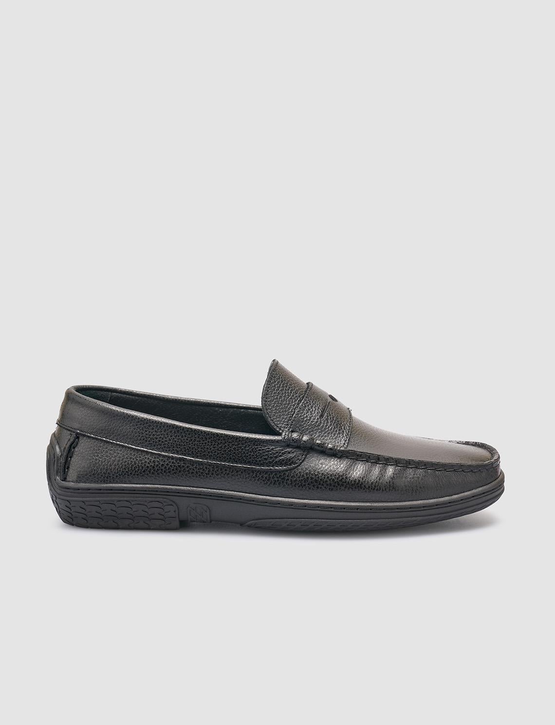 100% Genuine Leather Black Men's Casual Shoes