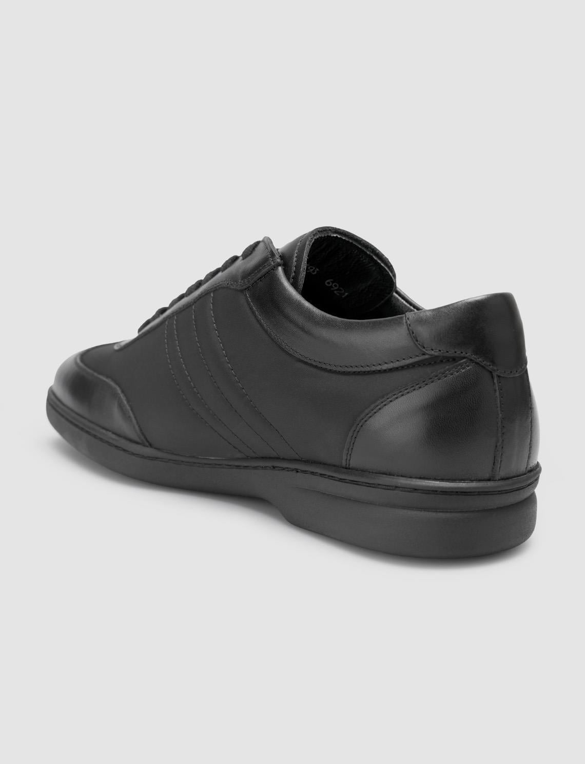 100% Genuine Leather Black Nubuck Men's Casual Shoes