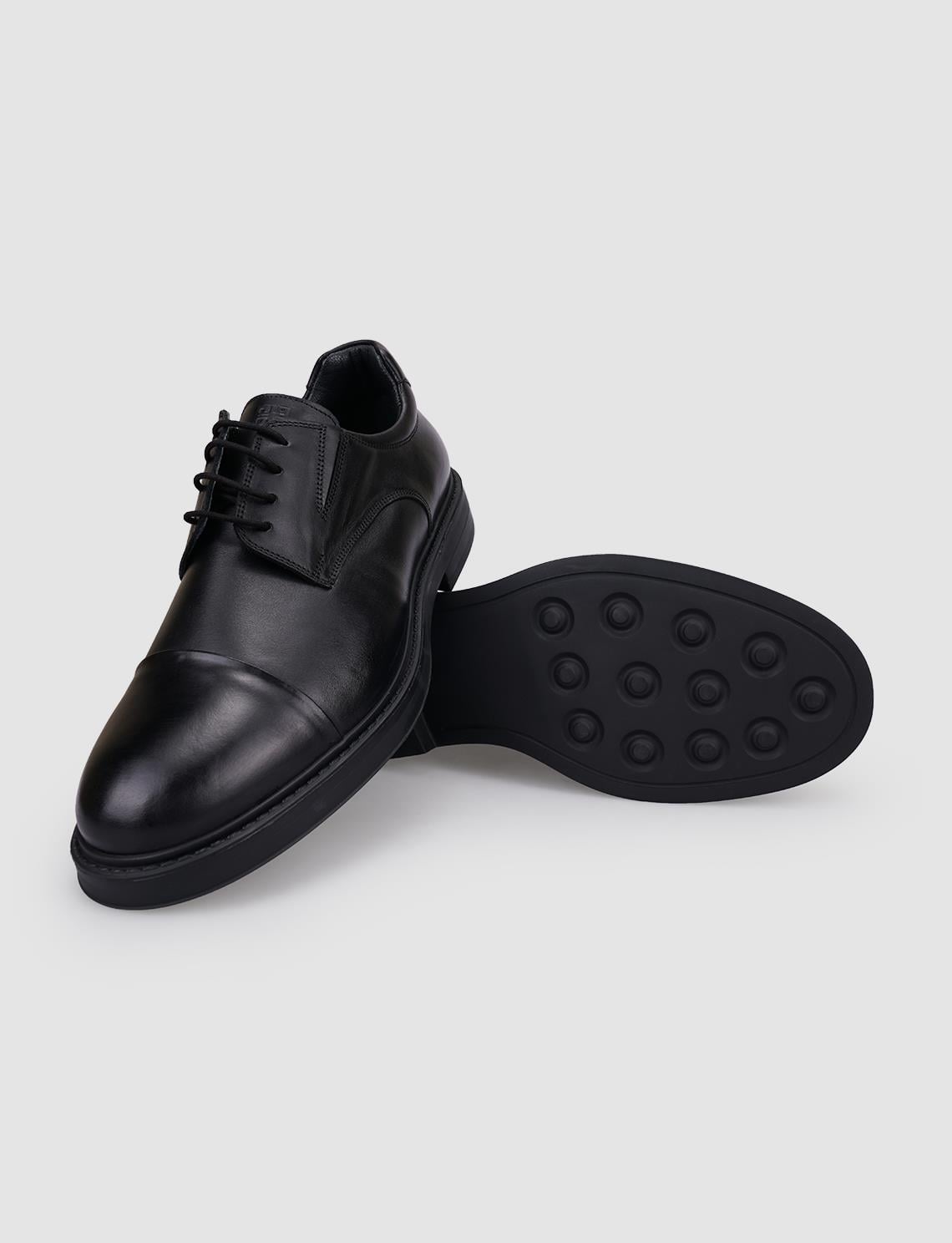 100% Genuine Leather Black Lace-up Men's Casual Shoes
