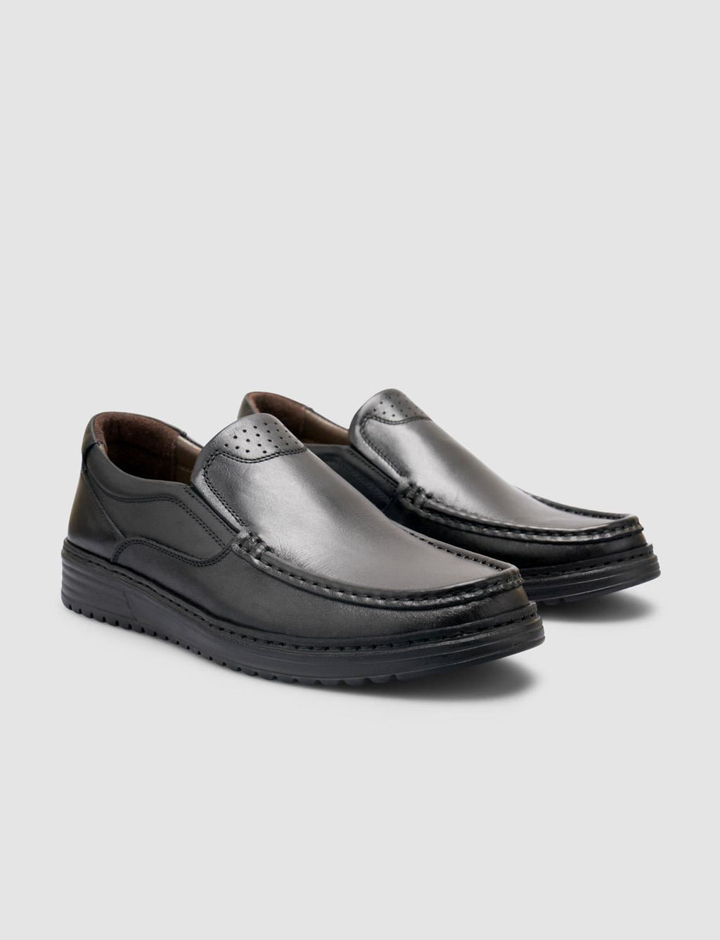 100% Genuine Leather Black Men's Casual Shoes