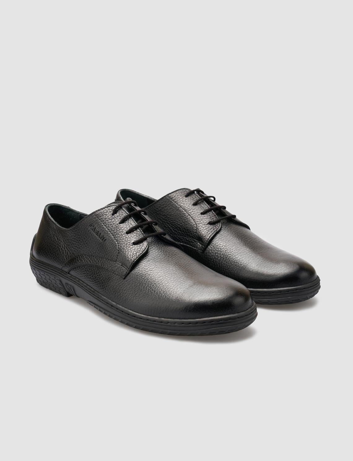 100% Genuine Leather Black Men's Casual Shoes