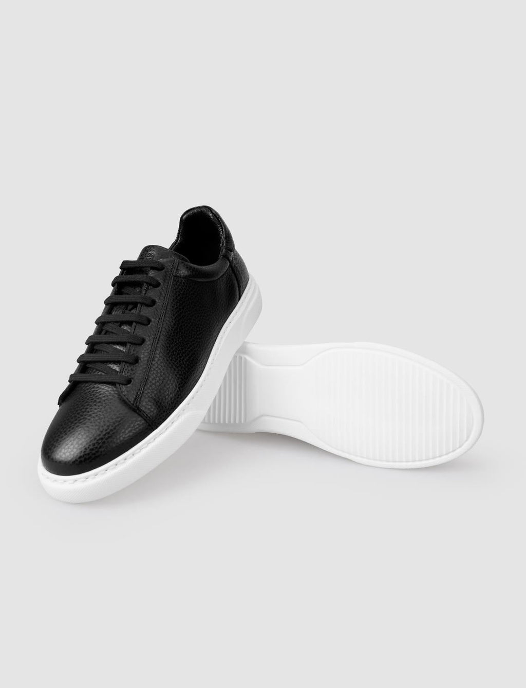 100% Genuine Leather Black Lace-up Men's Athletic Shoes