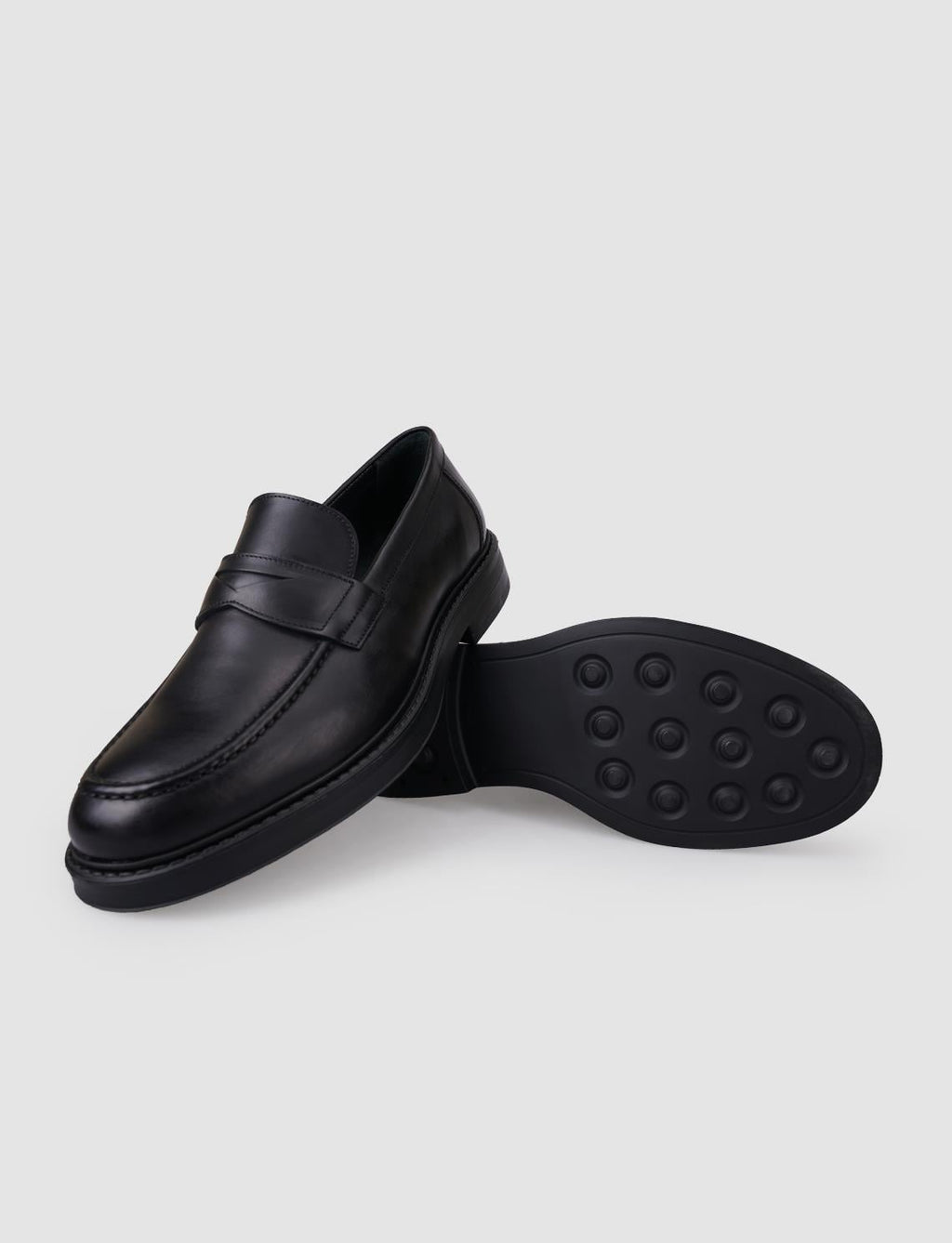 100% Genuine Leather Black Men's Casual Shoes