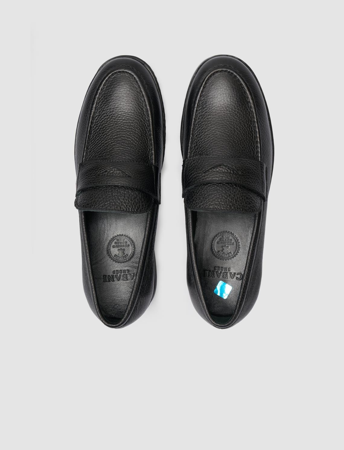 100% Genuine Leather Black Plain Men's Loafer